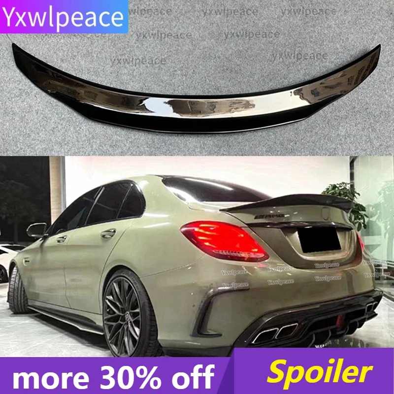 

4-Doors Sedan PSM Style Rear Trunk Spoiler for Mercedes Benz W205 AMG Line 2015-2019 ABS Glossy Black Car Rear Wing