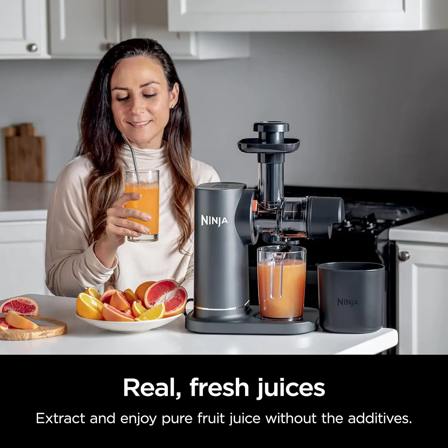 JC151 NeverClog Cold Press Juicer, Powerful Slow Juicer with Total Pulp Control, Countertop, Electric, 2 Pulp Functions, 4