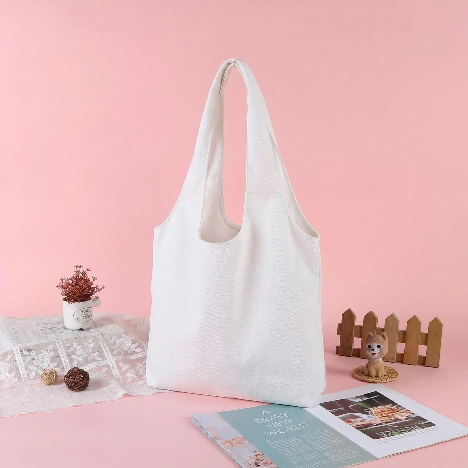 Sustainable Large-Capacity Canvas Tote and Crossbody Bag
