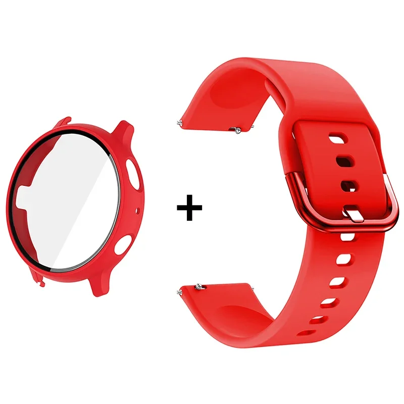 Premium Accessory Bundle: Glass Case, Strap, and Screen Protector with 20mm Watch Bands and PC+Bumper Cover