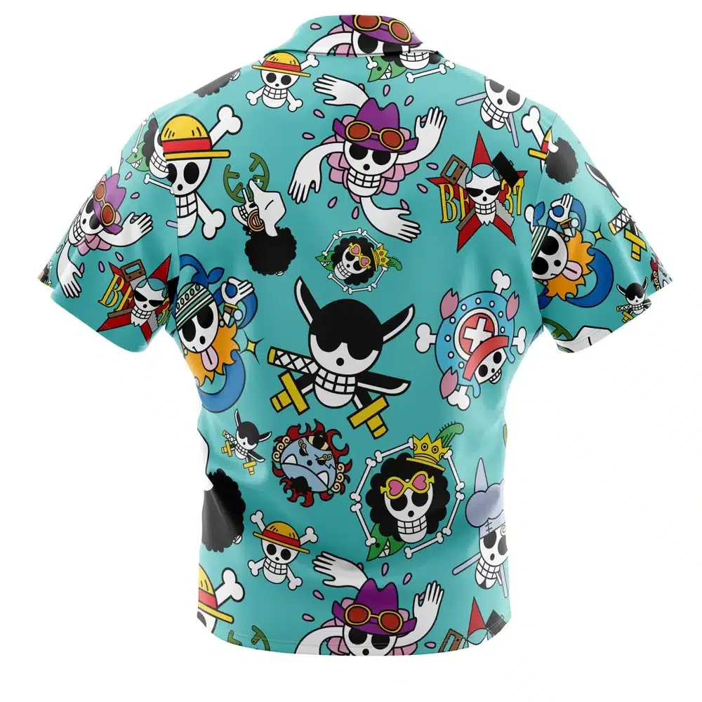 StrawhatsJolly Roger One Piece ButtonUp Hawaiian ShirtFashion Trend Breathable Loose Versatile Casual Sports Summer Men 2