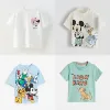 Mickey Tees Disney 2024 New Clothes For Boys And Girls Fashion Casual Loose Thin Round Neck Base Shirt Kids Short Sleeve Tees 1