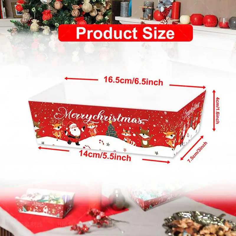 Christmas Paper Food Boats Christmas Snack Food Serving Boats Plates Paper Serving Tray Trays For Snacks