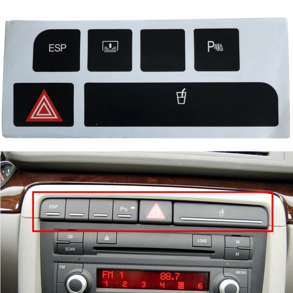 

Car Double Flashing Button Cup Holder Button Repair Sticker Without Business Card Box, Left-hand Drive Only For A4 04-06