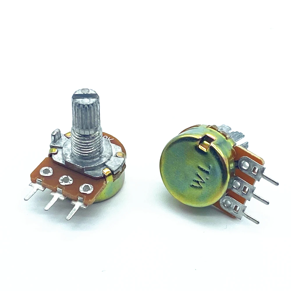 Linear potentiometer WH148 linear potentiometer 15mm shaft with nuts and washers 3pin B1K-B1M