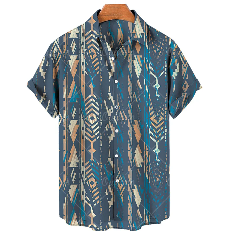 Camisas lisas de patchwork para hombre, ropa sencilla con estampado 3D, camisas hawaianas de playa, blusas Y2K de manga corta, ropa vintage, blusa con solapa