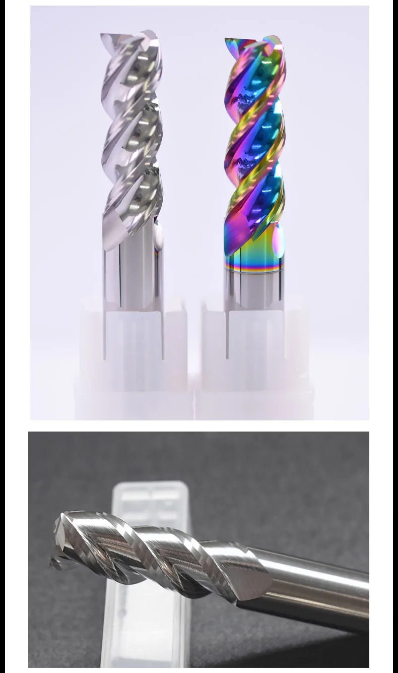 HRC55 Hartmetall-Schaftfräser, 3-schneidig, U-Nut, Wolframfräser, CNC-Werkzeug, Aluminium, Fiberglas, Acryl, Kupfer, Kunststoff, Holzwerkzeuge – Detail 10