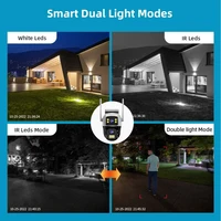 Caméras IP PTZ de surveillance extérieure sans fil WiFi avec détection humaine, double objectif, double écran, carte SIM 4G, 8MP 5