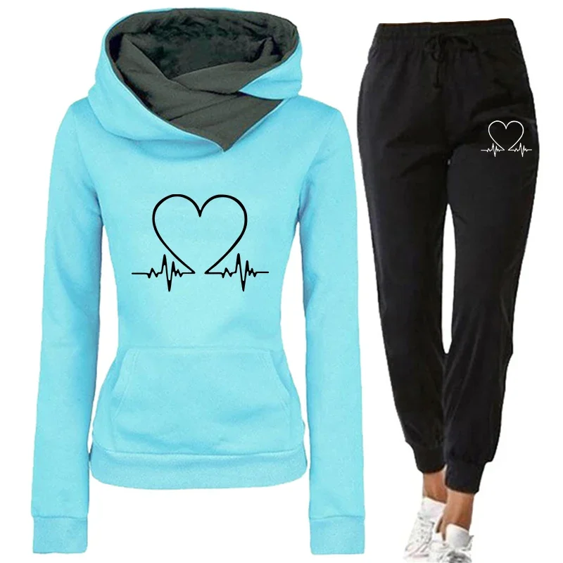 Woman Tracksuit Two Piece Set Winter Warm Hoodies + Pants Pullovers Sweatshirts Female Jogging Clothing Sports Suit Outfits sports suit