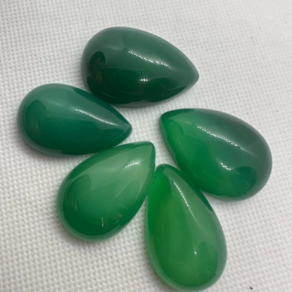 Green Agate Stone water drop pendant for Diy Jewelry women accessories necklace with Stones Big female 5pc amulet charms