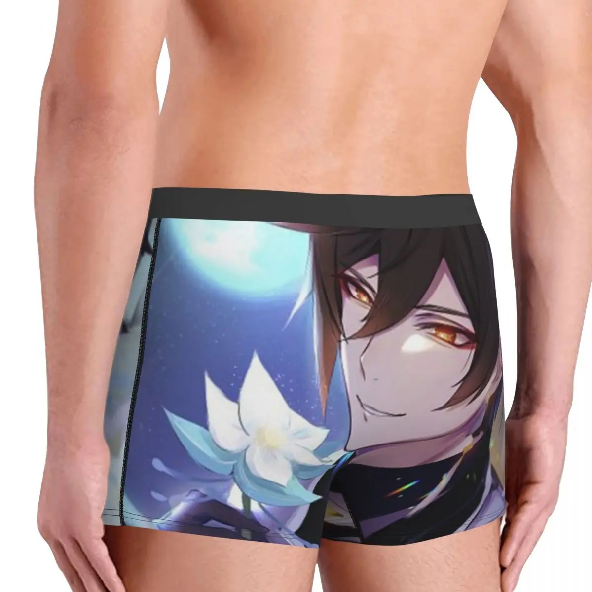 Male Cool Handsome Zhongli Underwear Genshin Impact Anime Game Boxer Briefs Soft Shorts Panties Underpants 4