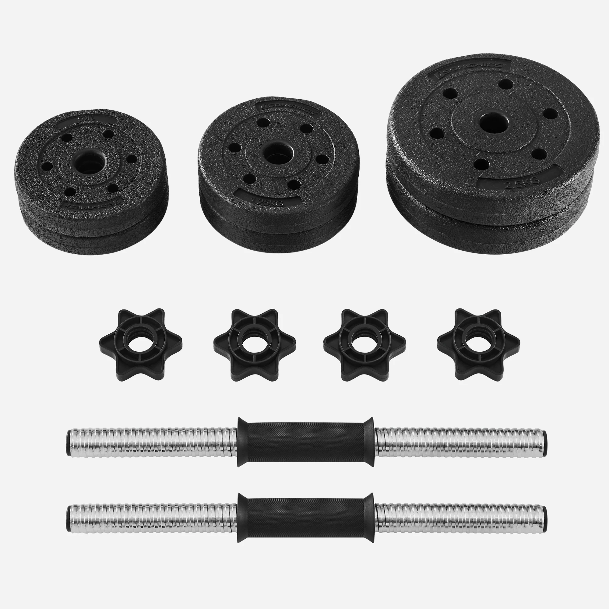 Ensemble d'haltères PowerFlex 3 en 1 20 kg – Haltères et barre réglables, ensemble de poids pour la musculation et le fitness