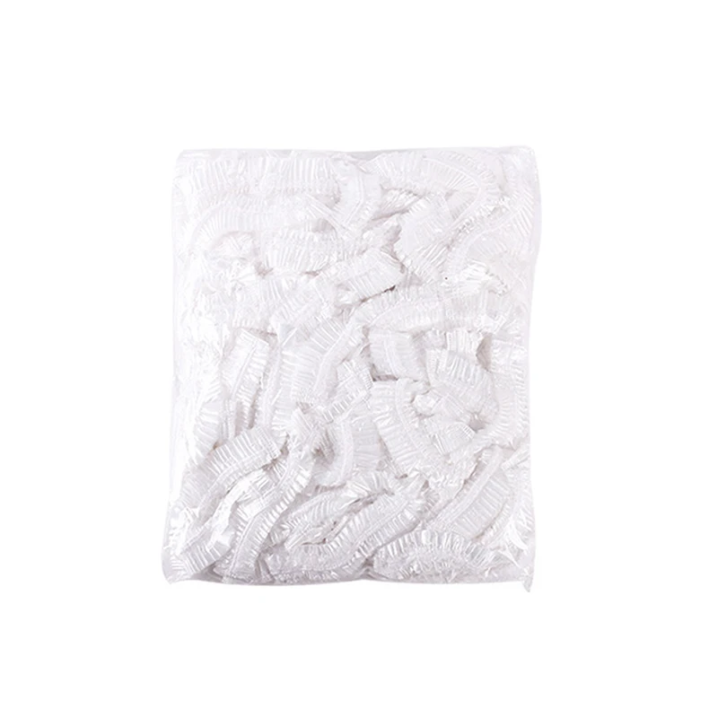 100Pcs Disposable Shower Cap Plastic Waterproof Headgear Hotel Hair Dye Shower Cap Transparent Plastic Beauty Salon Cling