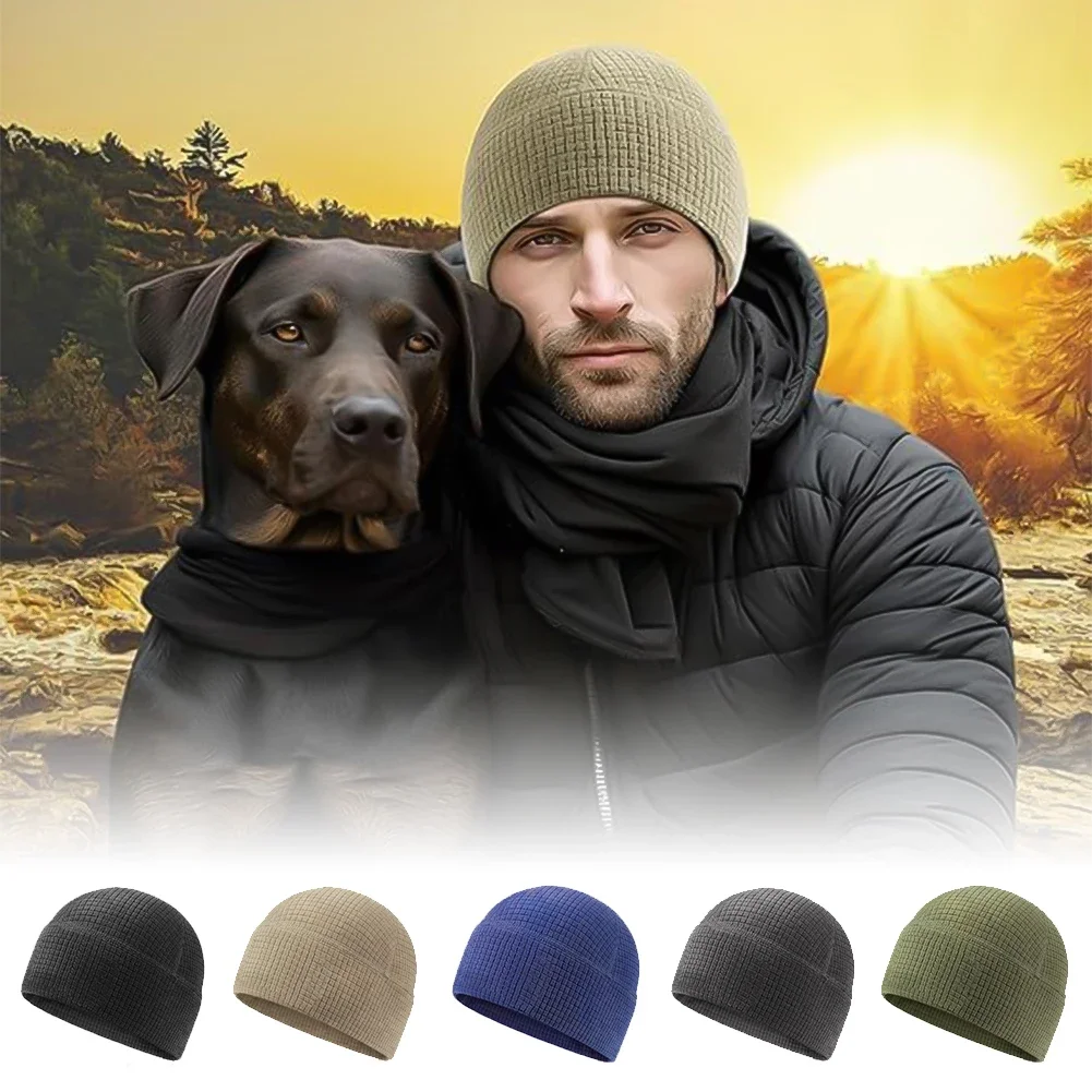 Shaped Mesh Beanie Tactical Hat Outdoor Running Ski Riding Windproof Winter Sports Hat Keep Warm