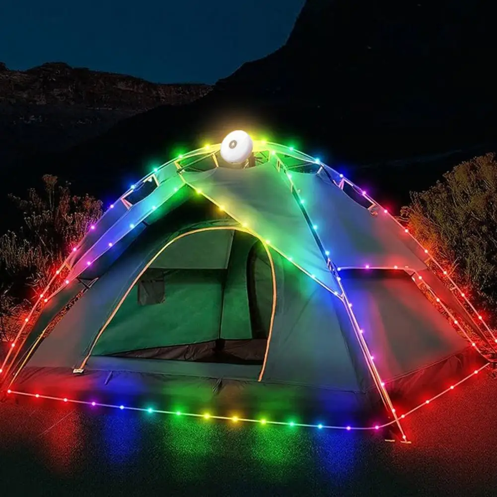 

8/10M Camping Fairy Light IP44 Waterproof High Brightness Outdoor Tent Light LED Magnetic USB Rechargeable Ambient Lamp Strip