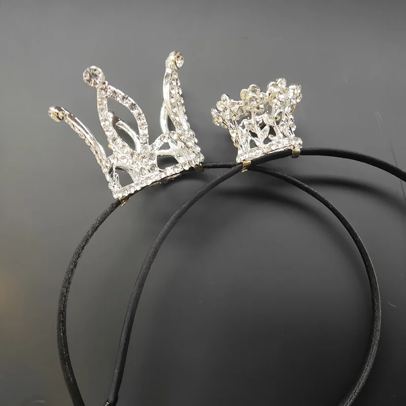 Crystal Rhinestone Tiara Headband Round Trendy Lot Kid Girl Bridal Princess Prom Silver Plated Crown Headbands