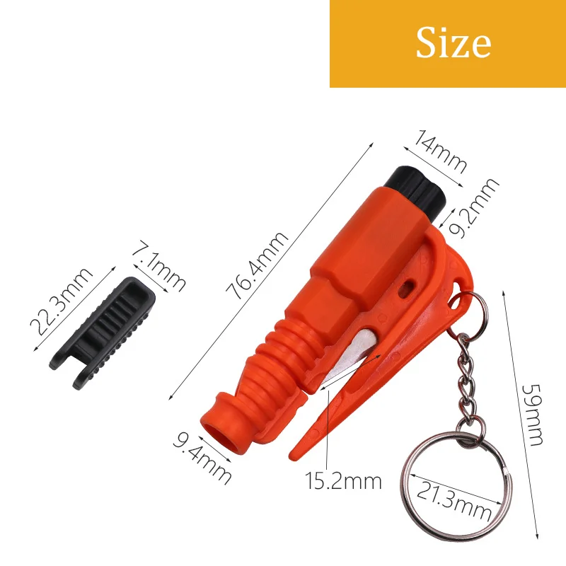 Mini Safety Hammer Keychain Whistle Escape Car Life-saving Escape Hammer Window Broken Emergency Glass Breaker