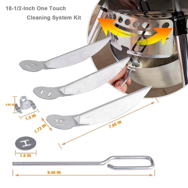 Grills Egygombos Tisztító Rendszer Készlet Ezüst Fém A Weber 7443 90719 Faszén Grill/Vízforraló Grillekhez - Image 6