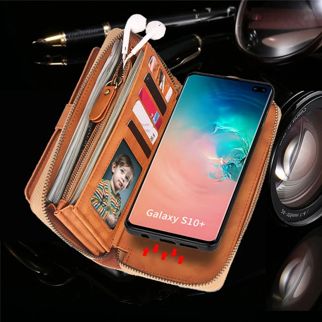 For Samsung S22 S21 S20 S10 S9 S8 Note20 10 9 Luxury Retro Leather