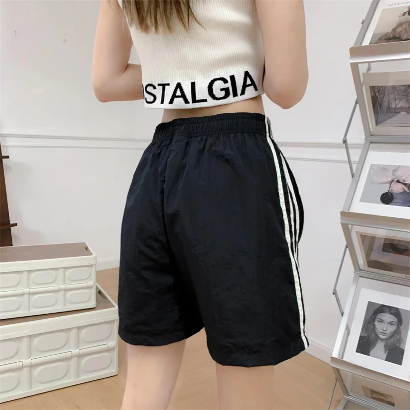 Adidas Pants Women Quick-drying Moisture Absorption Comfortable Breathable Stripes Short Pants Green