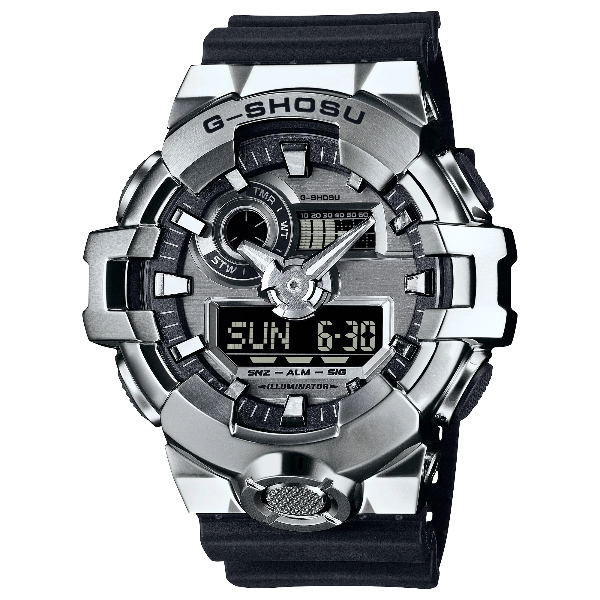 Electronic Sports Unisex Watch Full Function World Time LED Auto Hand Lifting Lamp Dual Display Oak Series 3