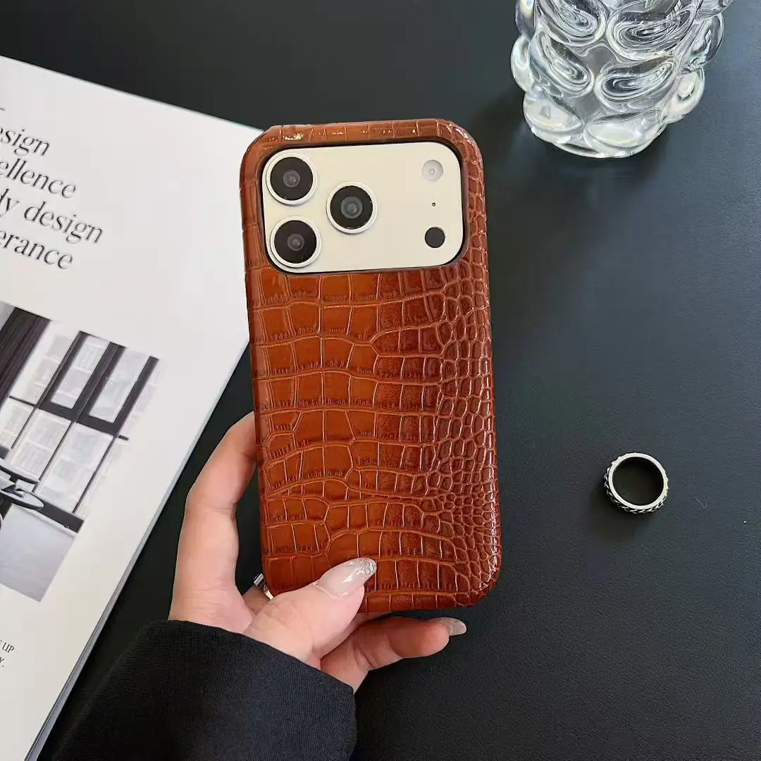 ตัวเลือกสินค้า เคส iPhone 17 Pro PU ลายจระเข้ หรูหรา ครึ่งหุ้ม