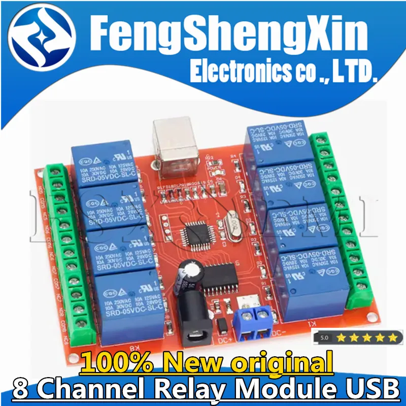 

8 Channel DC 5V 12V 24V Relay Module USB Control Timer Delay Relay Switch Driver PC Intelligent Controller Board