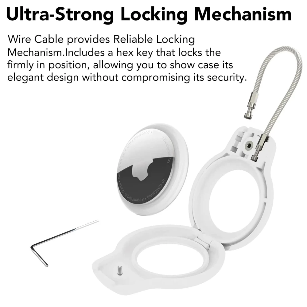 Universal Airtag Safety Lock Holder with Lanyard Keychain - Secure Anti-Loss Protective Cover