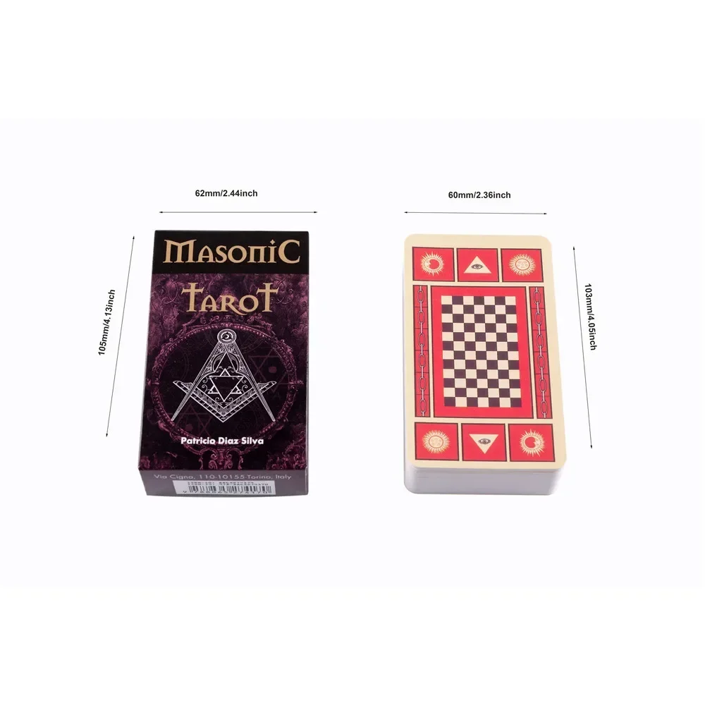 Masonic Tarot Deck Cards Patricio Diaz Silva Esoteric Fortune Telling Tarot 78 Pcs Cards 10.3*6cm 2