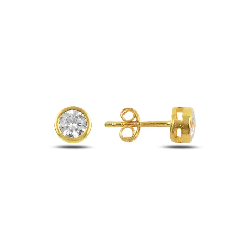 

Silver 925 Sterling Round Zircon Cubic Zirconia Solitaire Earrings