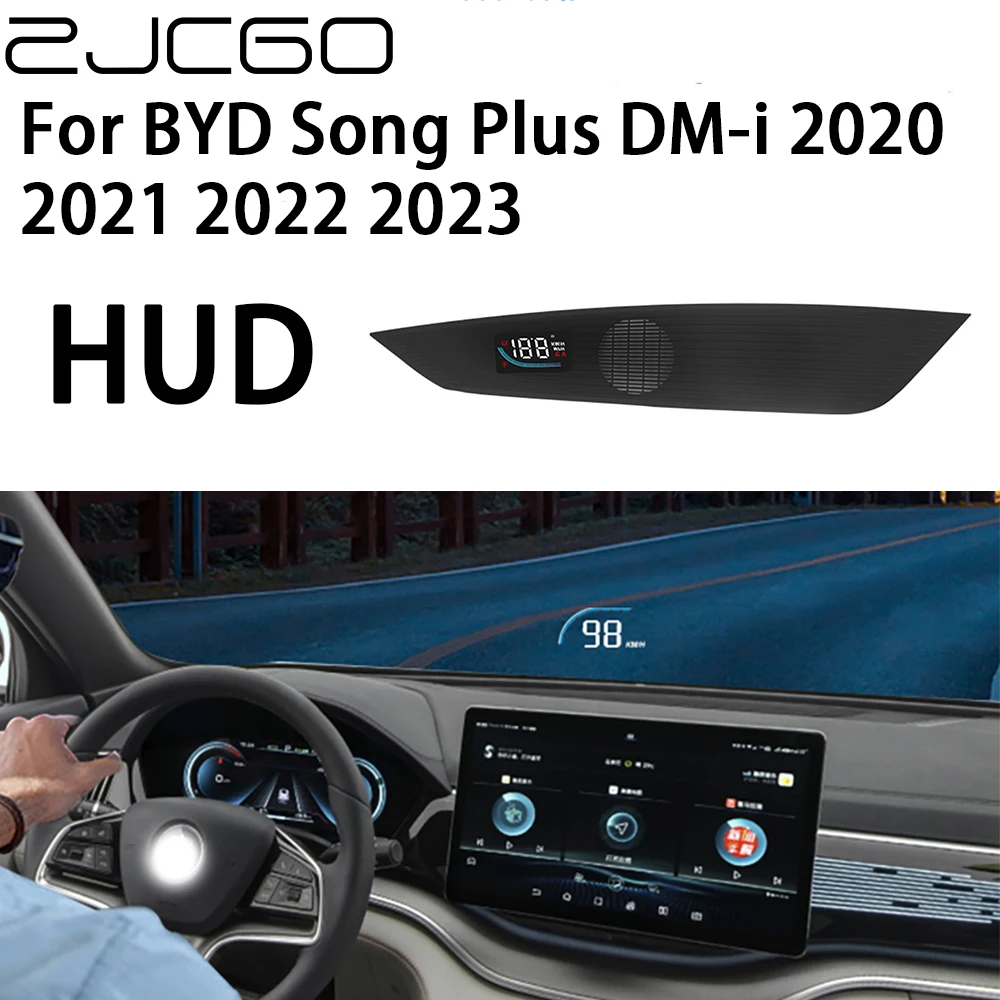 

ZJCGO Auto HUD Car Projector Alarm Head Up Display Speedometer Windshield for BYD Song Plus DM-i 2020 2021 2022 2023