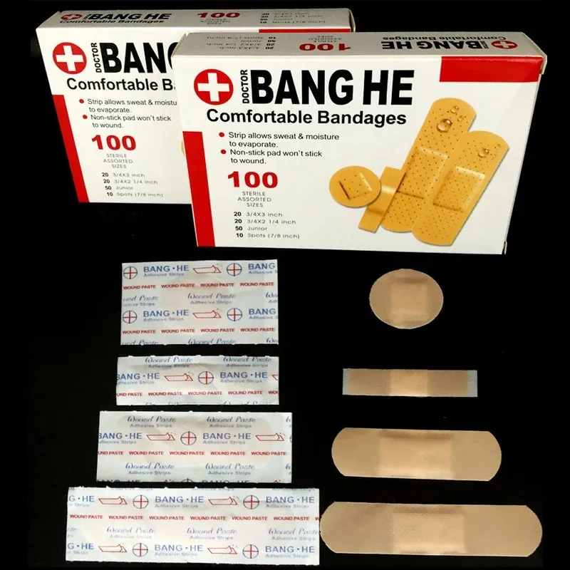 

100Pcs/Pack Medical Anti-Bacteria Band Aid Bandages Sticker Waterproof Wound Adhesive Paster Home Travel First Aid Kit Supplies