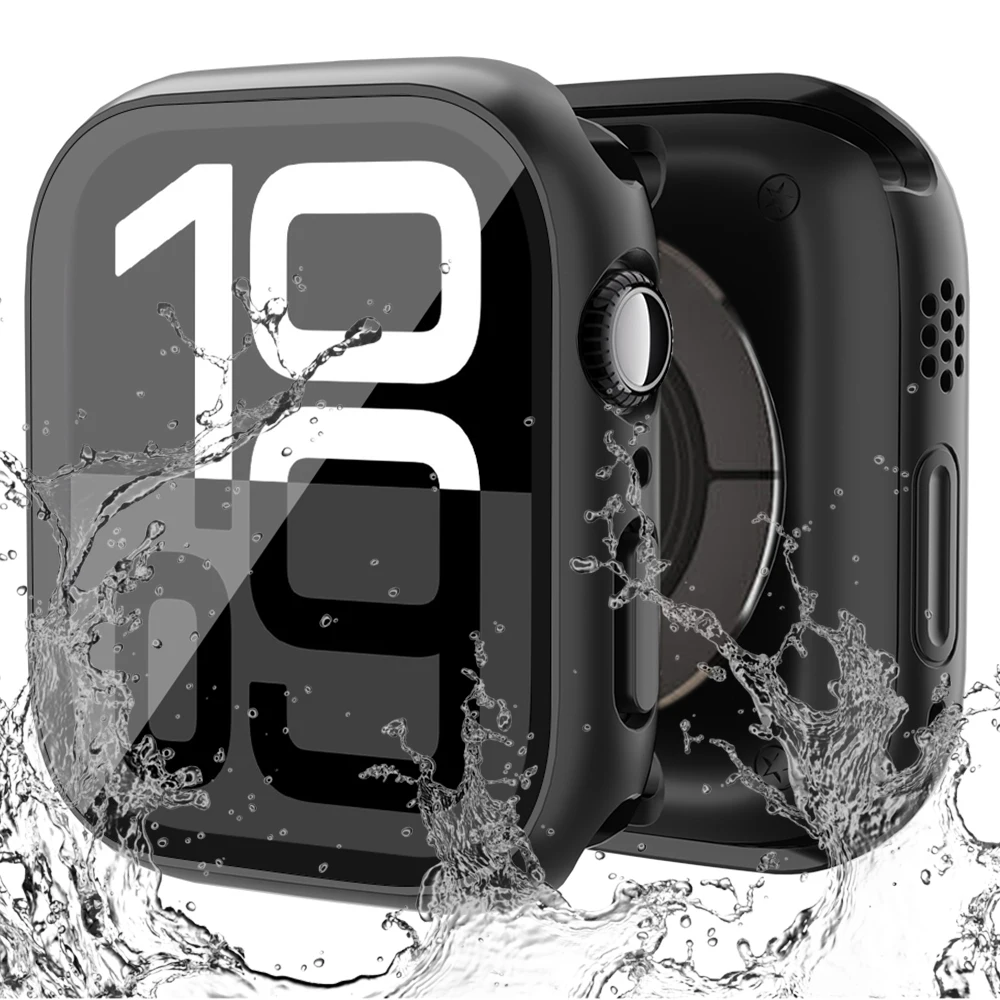 Premium 360° Bumper Tempered Glass Cover for Smartwatch - 46mm/42mm Screen Protector