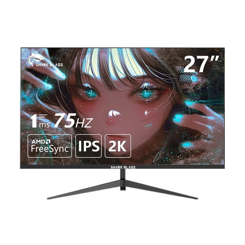 Монитор 27 дюймов, 2K, 75 Гц, QHD, для настольного ПК, ЖК-дисплей, игровой панельный экран 100 Гц, компьютер, светодиодный 2560*1440, HDMI-совместимый DP