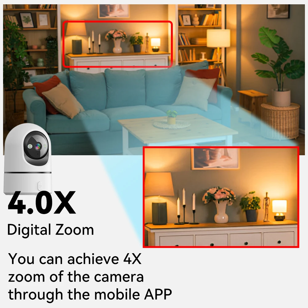 1-4PCS 8MP WiFi PTZ Camera Home One-touch Call Indoor CCTV Surveillance Camera Auto Tracking Camera Protection Baby Camera