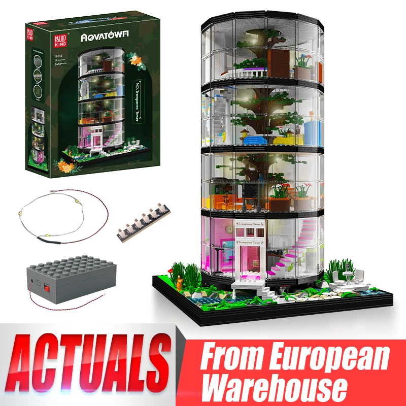 Mold King 16013 Streetview Building Block Forest Villa Un Albero Nella Casa Modello Glass Tree House Set Kids Christmsa Gift