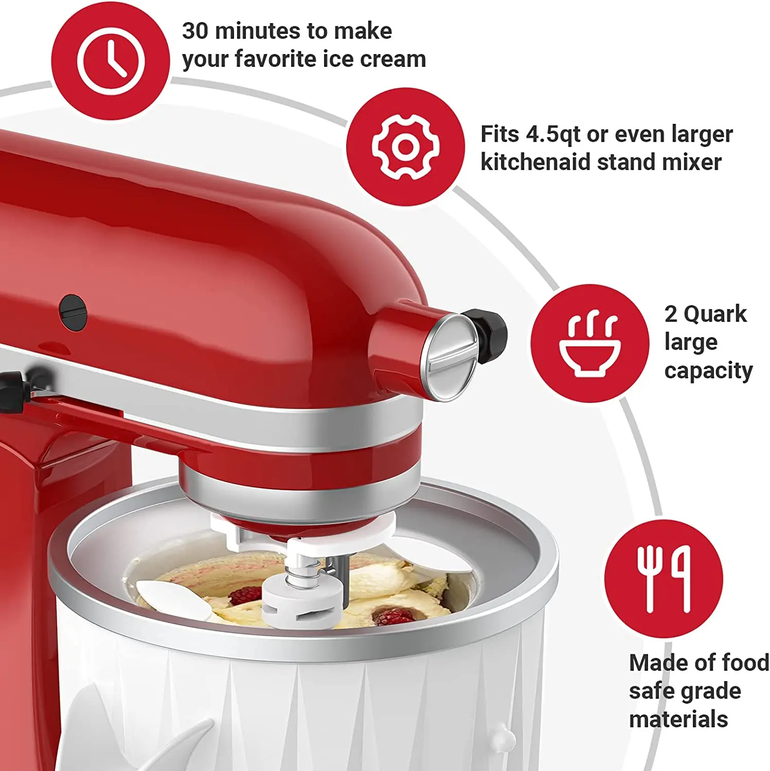 Gelato Maker Maker Attachment Frozen Yogurt In Kitchenaid Ice