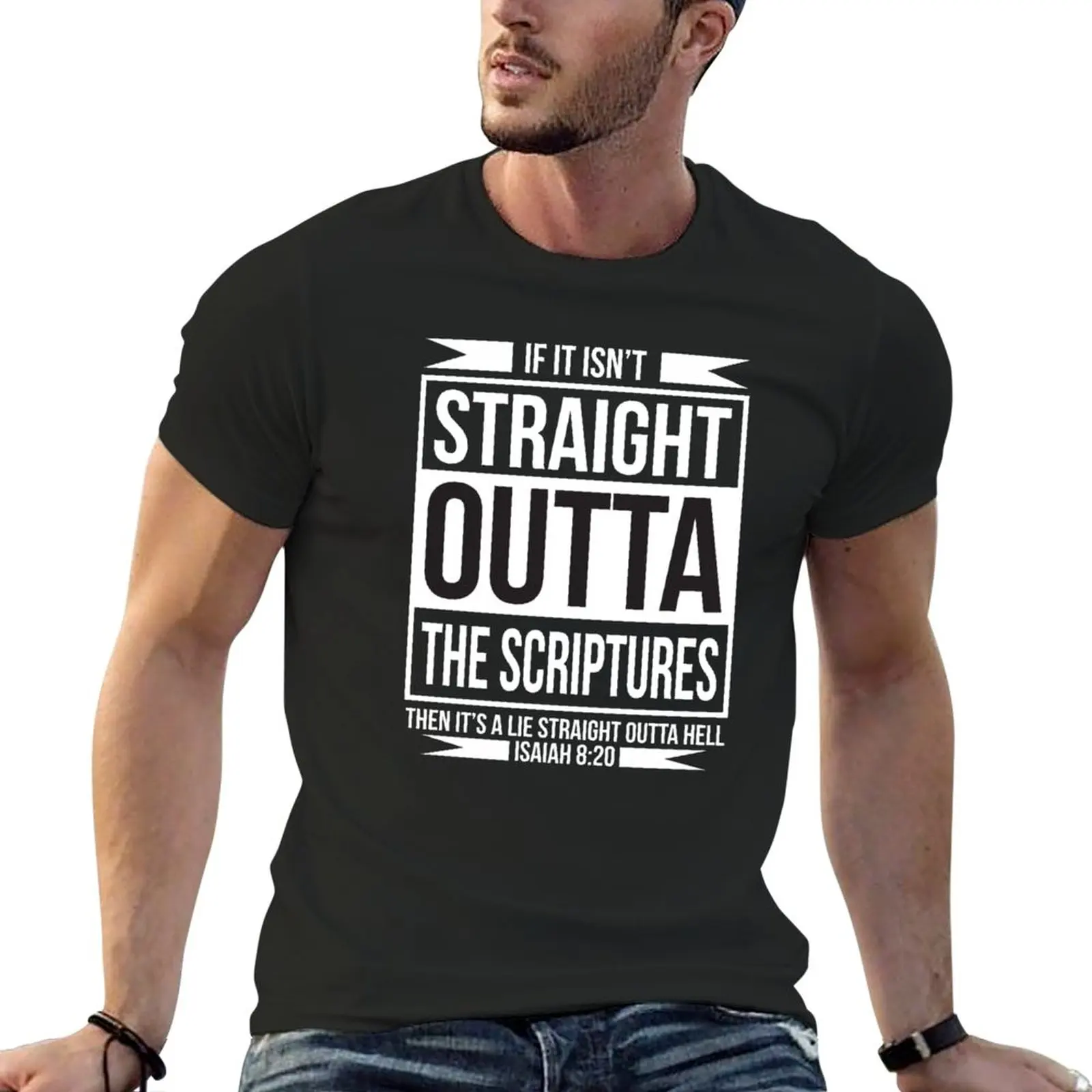 

STRAIGHT OUTTA THE SCRIPTURES T-Shirt tops animal prinfor boys heavyweights plain t shirts for men