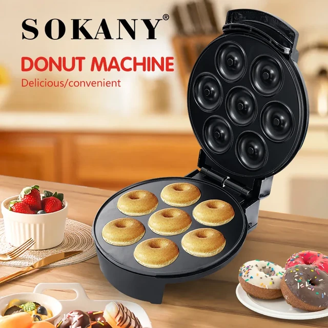 1200W Mini Donut Maker Machine for Kid-Friendly Breakfast, Makes 7