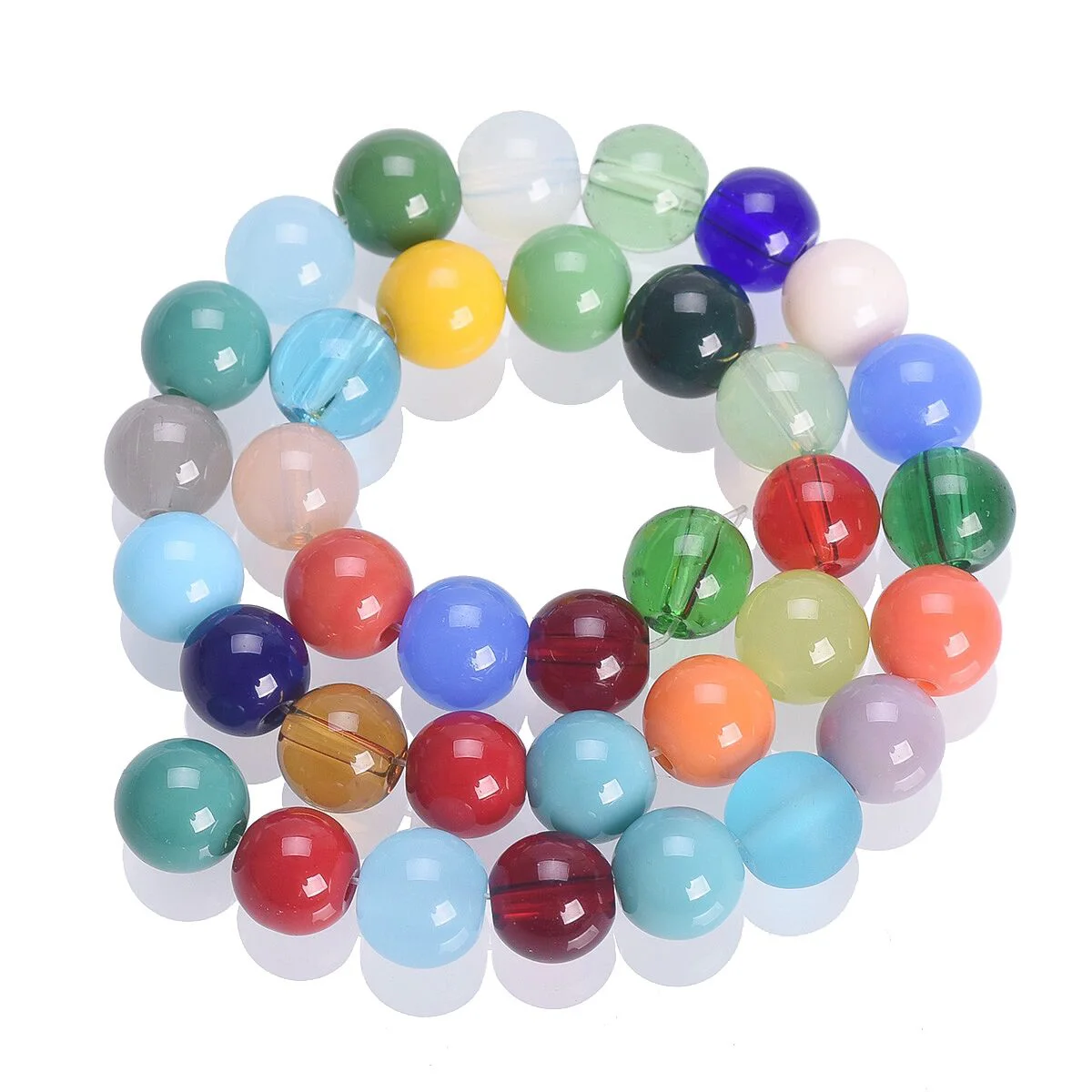 30pcs Round 8mm Opaque Crystal Glass Loose Beads For Jewelry Making DIY Bracelet Findings