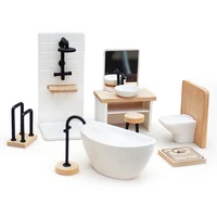 1/12 Dollhouse Simulation Washbasin Tub Toilet Model Dollhouse Bathroom Decor Dolls House Miniature Furniture Accessories 2