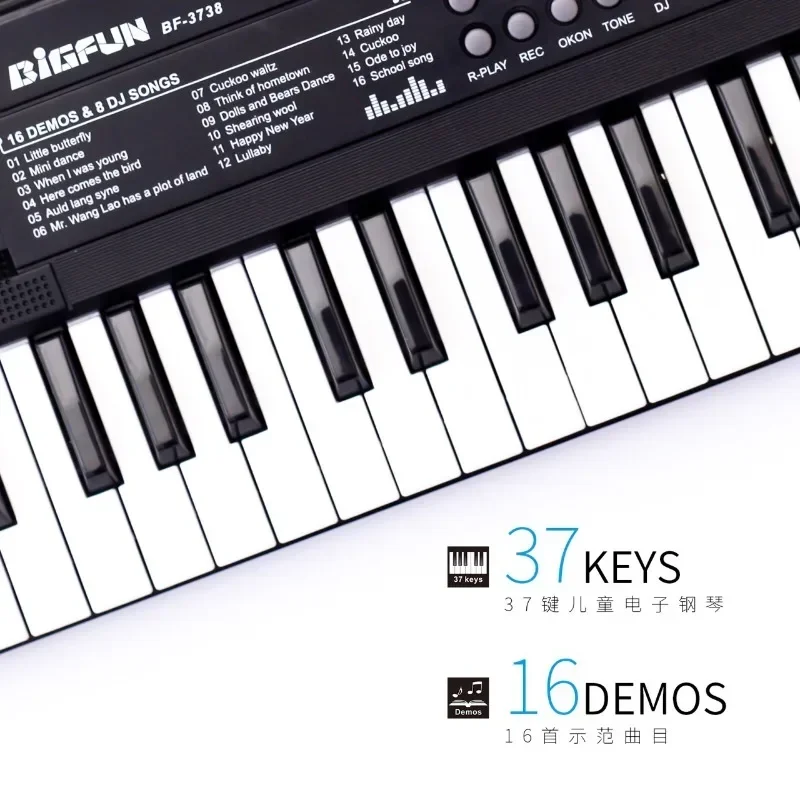Color Children's Electronic Organ 37 Keys Children's Music Kindergarten Toys Gift Learning Toy Musical Instrument Music Keyboard