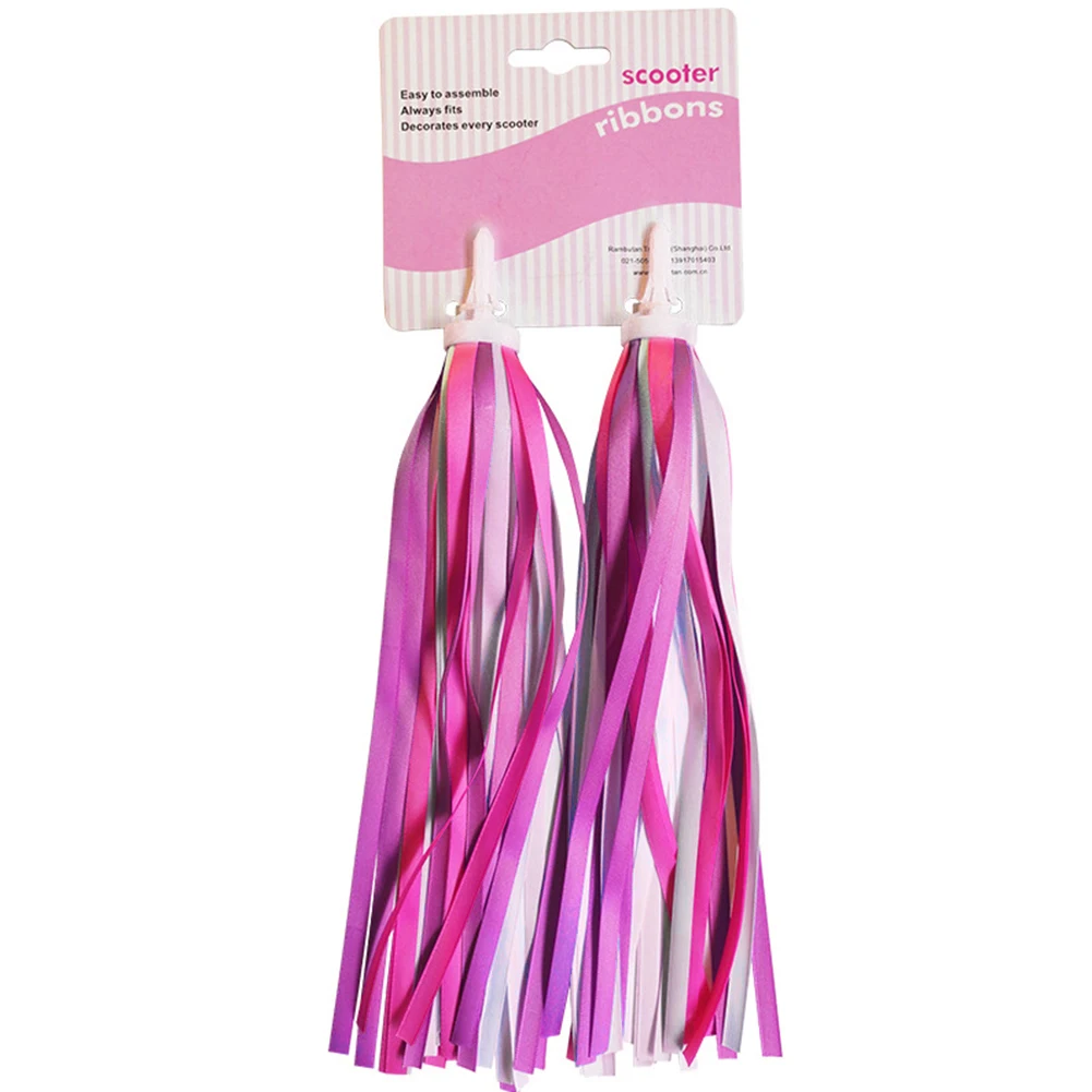 2pcs Bicycle Handlebar Colorful Tassel Streamers Kids Scooter Bike Decor Ribbon Tassel Ribbons Cycling Accessories bicycle handlebar tassels