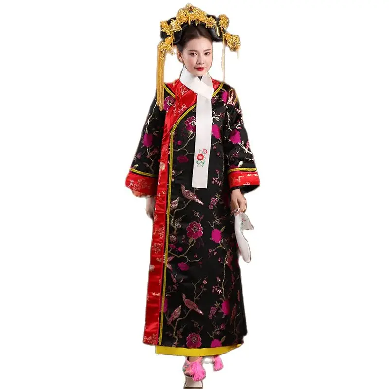 

Женское элегантное платье чонсам, костюм принцессы старой династии Цин, Китайская традиционная одежда, сценический костюм для ТВ и кино