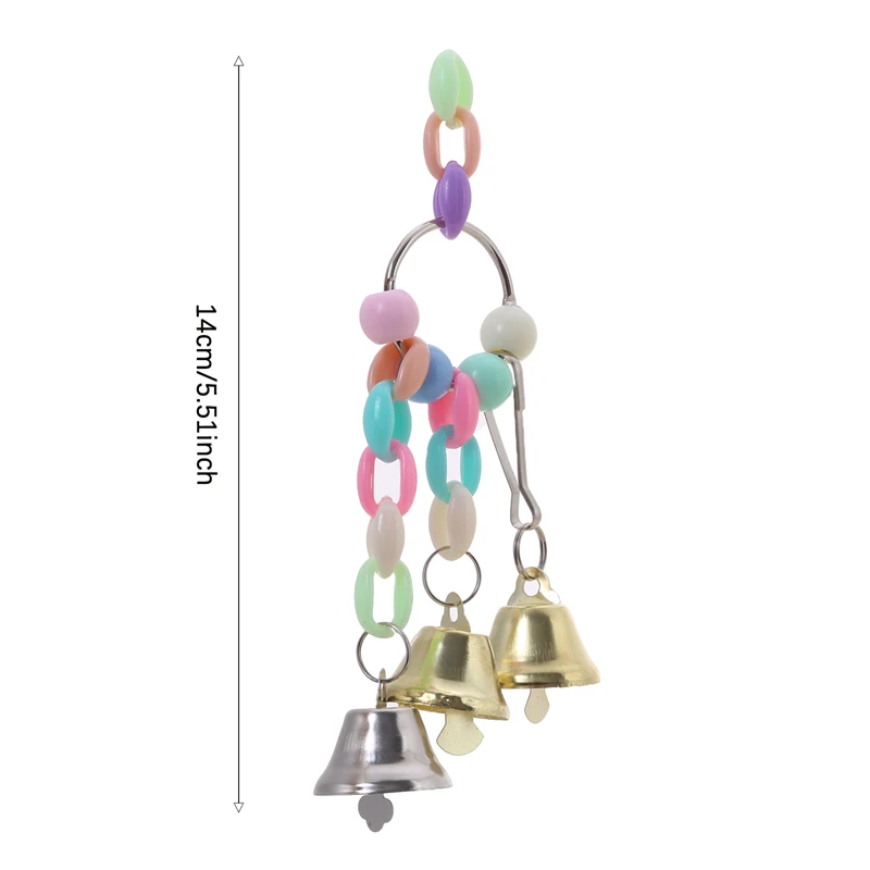 5Pcs Parrot Bite Toy Bird Ring Bell Parrot Hanging Swing Chain Toy Parakeet Chew Swings With Hanging Bells Bird Accessories