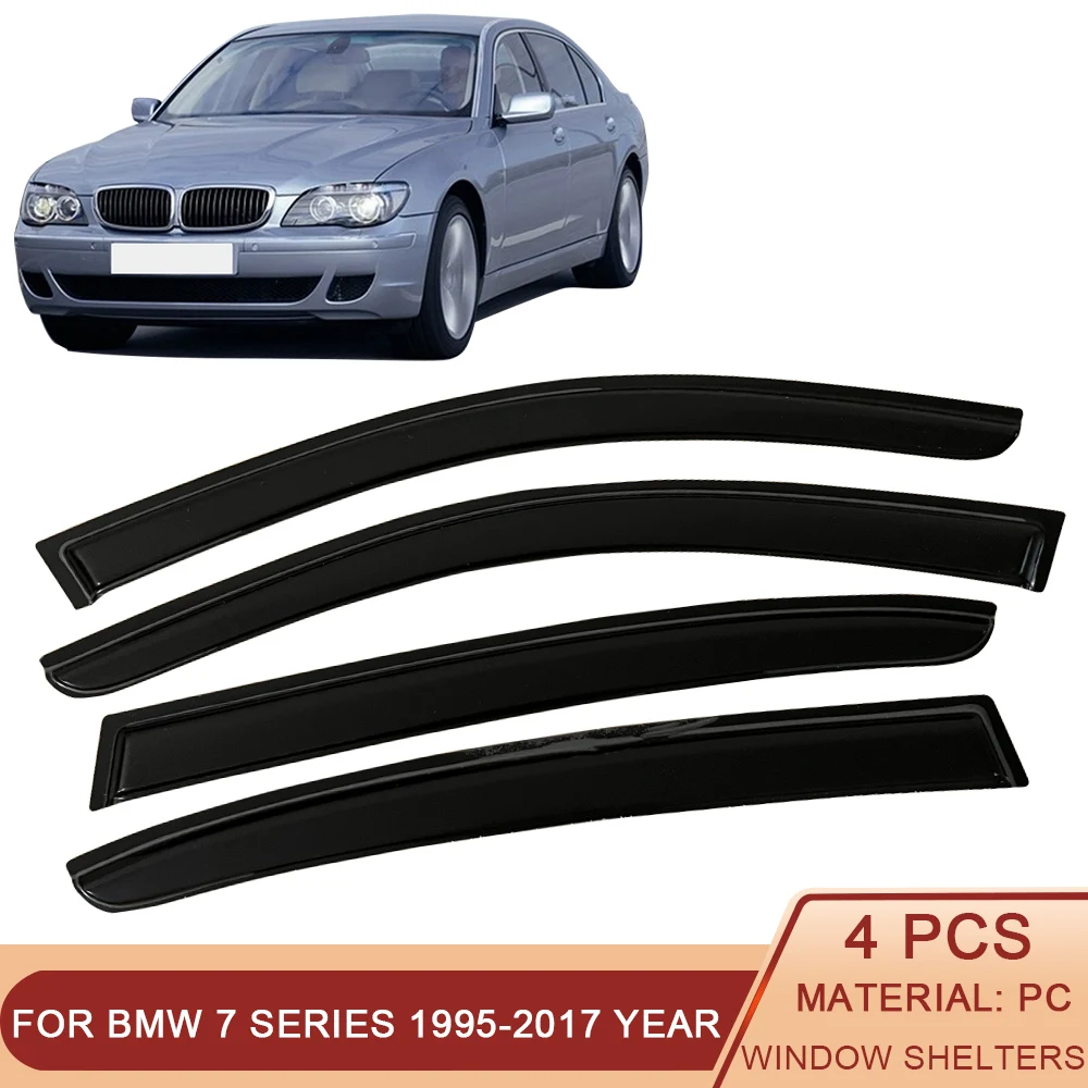 

For BMW 7 Series E38 E65 E66 F01 F02 Auto Black Tinted Car Side Window Visor Guard Awnings Shelters Rain Guard Door Ventvisor