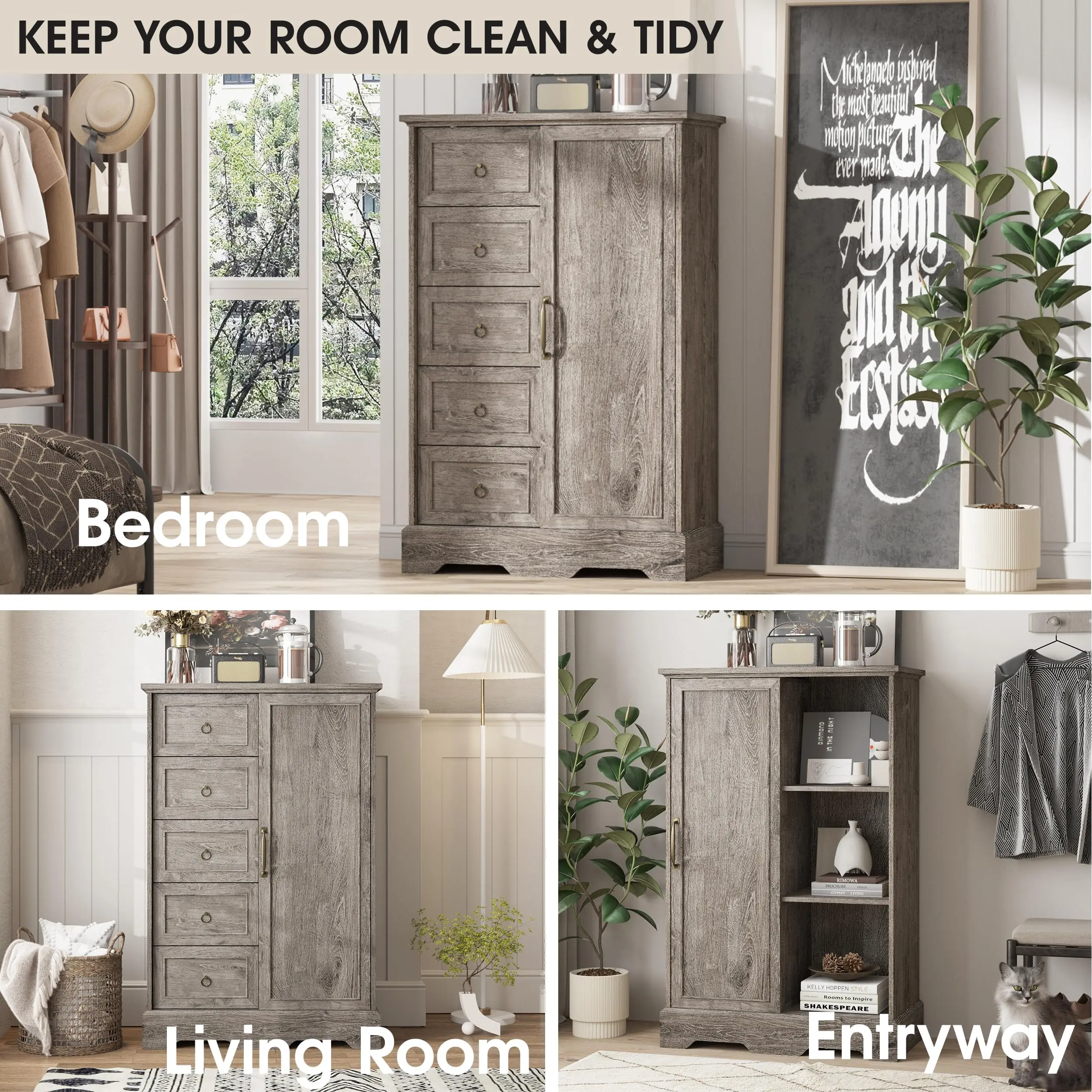 5-Drawer Farmhouse Dresser 4