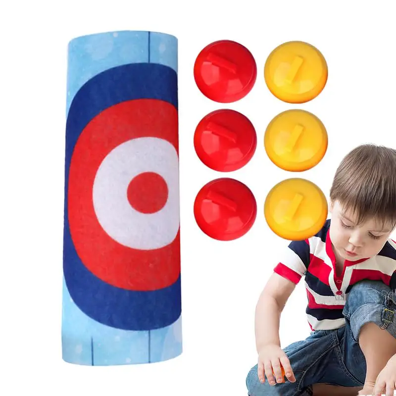 

Curling Board Game Compact Curling Party Board Game Easy To Set-Up Family Game For Boys Girls Teens Adults For Home Traveling