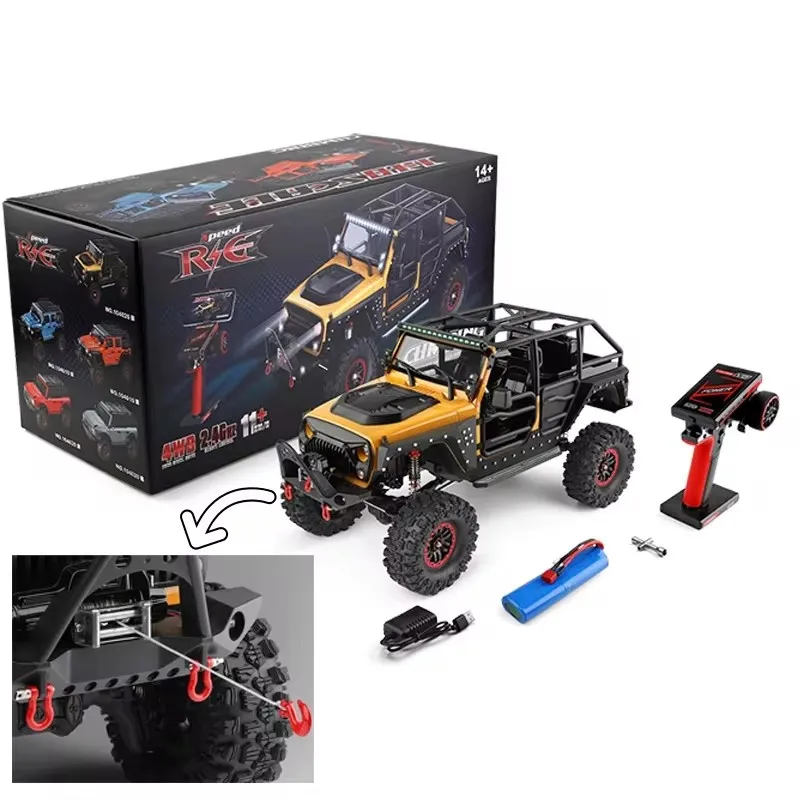 1:10 Wltoys Remote Control 104026 4wd With Electric Winch Off-Road Vehicle Wrangler Replica Alloy Differential Lock Xmas Gift 2