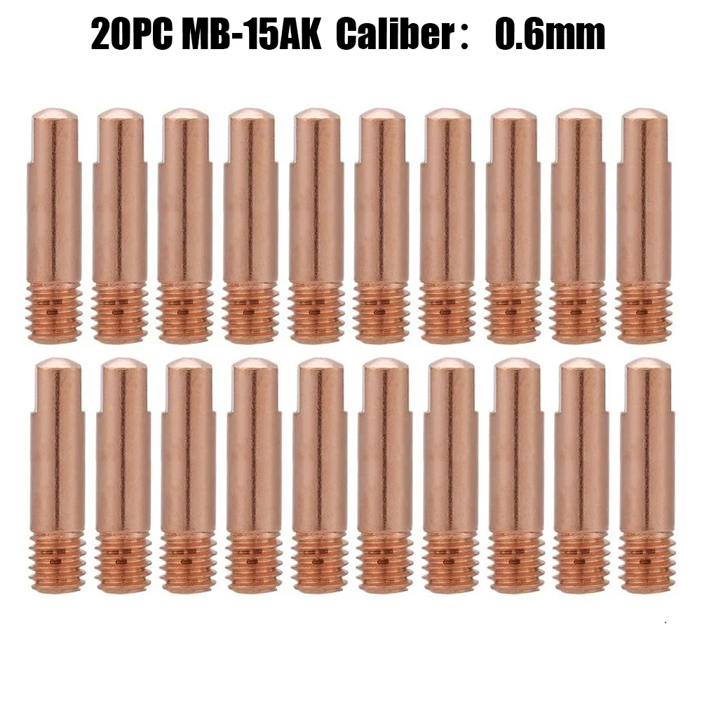 Mig/Mag Contact Welding Torch Nozzle 0.6/0.8/0.9/1.0/1.2mm Accessories Contact Tip Fits MB-15AK M6*25mm Durable